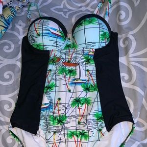 Sail Boat One Piece Bathing Suite